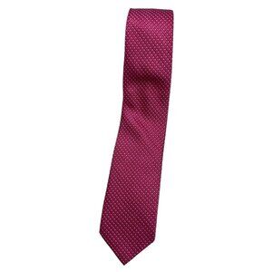PEDRO DEL HIERRO Men's 100% Silk Necktie LUXURY Tie Pink Geometric W:2.8" EUC